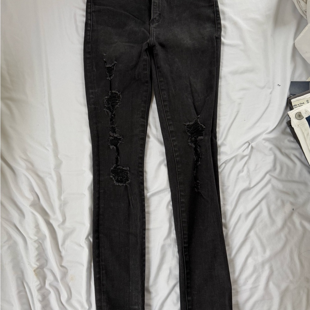 Abercrombie and fitch Women's Black Distressed Jeans